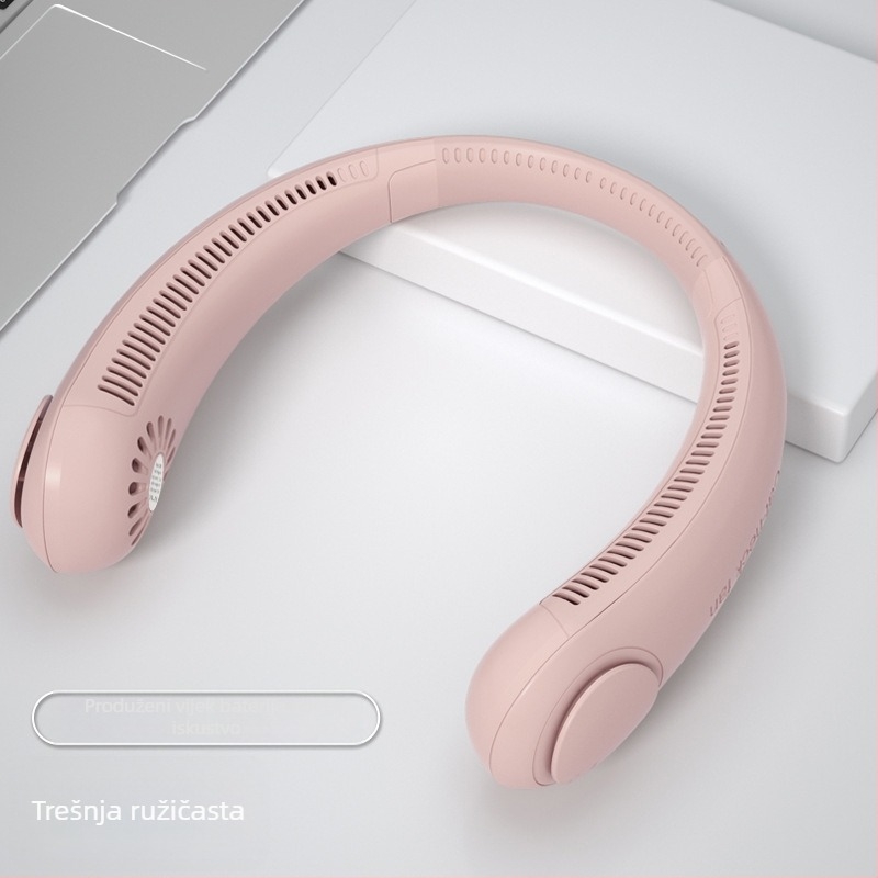 Ventilator bez lopatica za vrat s USB punjenjem, digitalnim zaslonom, tih, sklopivi mini ventilator, ugrađena baterija 2000–4000 mAh.