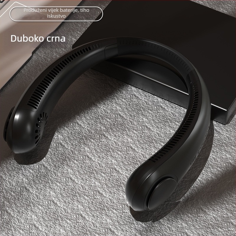 Ventilator bez lopatica za vrat s USB punjenjem, digitalnim zaslonom, tih, sklopivi mini ventilator, ugrađena baterija 2000–4000 mAh.
