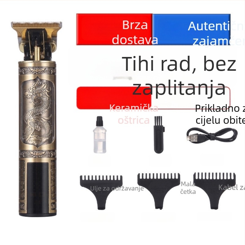 BJ-X17 USB punjiva mašinica za kosu s prikazom napunjenosti, keramična oštrica, univerzalna upotreba