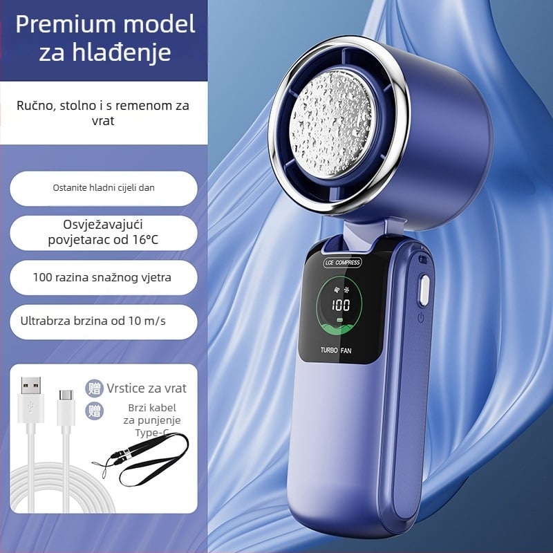 Prijenosni USB ventilator s ugrađenom baterijom 2000–4000 mAh, 5V 10W, trajanje rada 6–8 sati