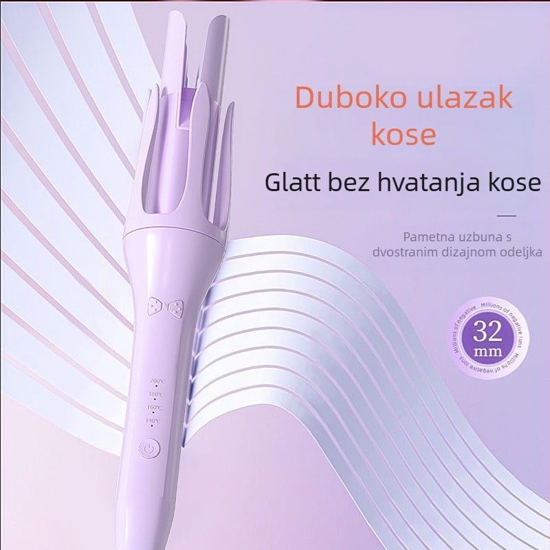 Potpuno automatska uvijač i ravnalo za kosu s titan-turmalinskim premazom, za mokre i suhe vlasi, 220V, 40W, 4 razine temperature