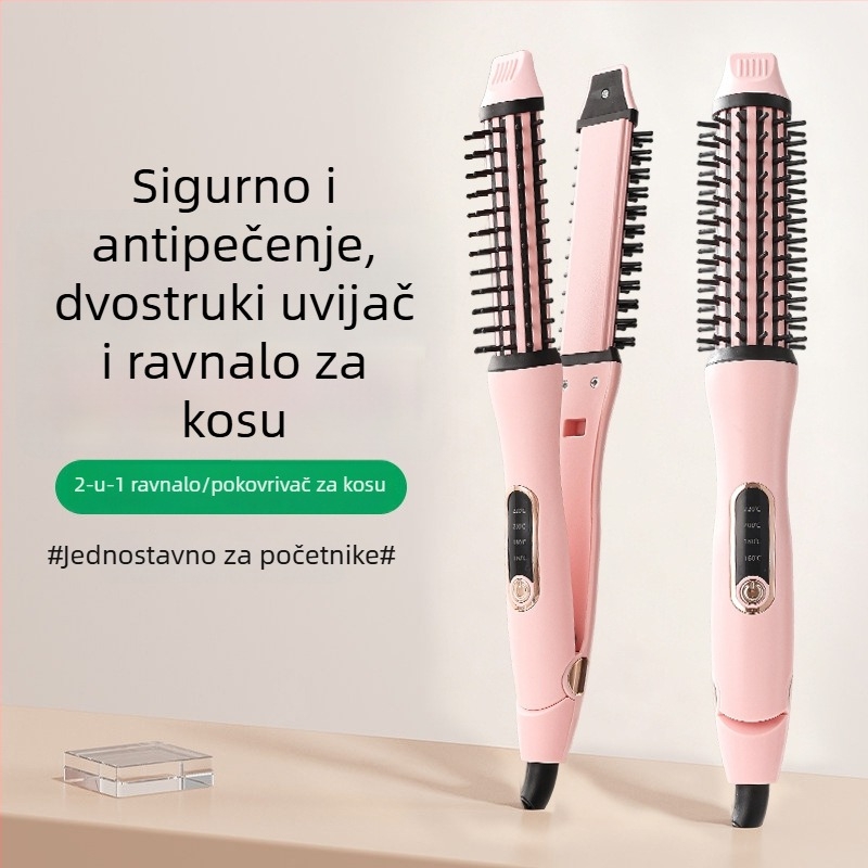 Dvostruko korištenje alat za kovrčanje i ravnanje kose – grijni element 21–30 mm, turmalin keramika, 4 razine temperature, 64W