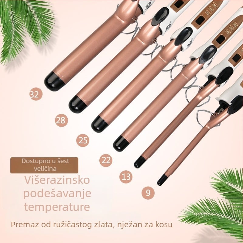 Zlatni keramički uvijač za kosu, mini veličina, cilindar 21–30 mm, 110–240 V, 35 W