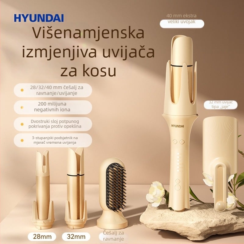 Hyundai sve-u-jednom styling alat za kosu: uvijač s negativnim jonima i pegla za kosu, dvostruka upotreba