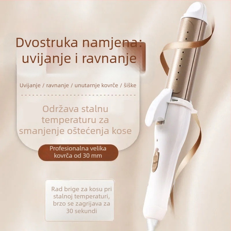 Dva u jednom alat za kovrčanje i ravnanje kose s turmalinskim keramičkim grijačem, 45W, 110-220V, žično napajanje
