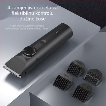 Električni šišač za kosu s keramičkom oštricom, četkasti motor, ugrađena punjiva baterija 1000-1200 mAh, odvojiva i periva oštrica