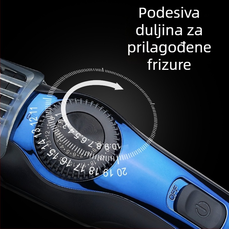 Feipeng Profesionalni električni stroj za šišanje s keramičkom oštricom, dualno napajanje (punjenje i mreža), vodootporan
