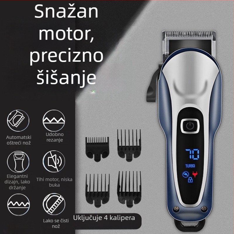 Električni uređaj za šišanje kose, dvostruko napajanje (punjenje/napajanje iz mreže), ugrađena baterija 2000-4000mAh, oštrica od nehrđajućeg čelika, za odrasle, nije vodootporan