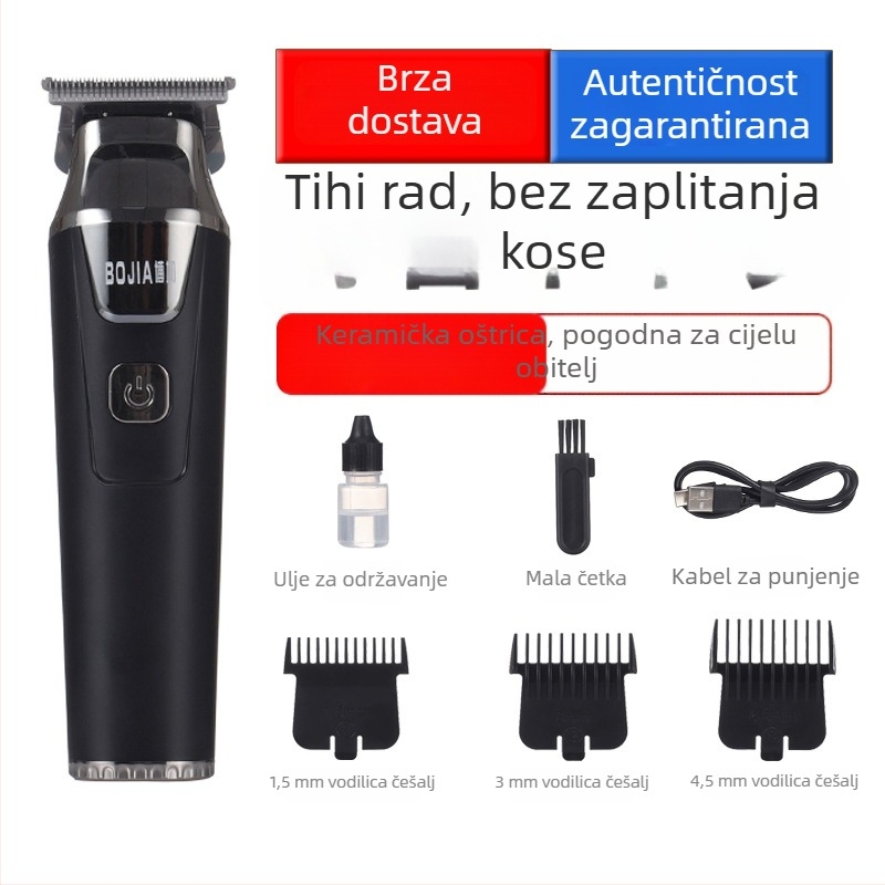 BJ-X16 električni klipper za kosu, višenamjenski kućni uređaj, punjiv, bezčetkasti motor, keramičke oštrice