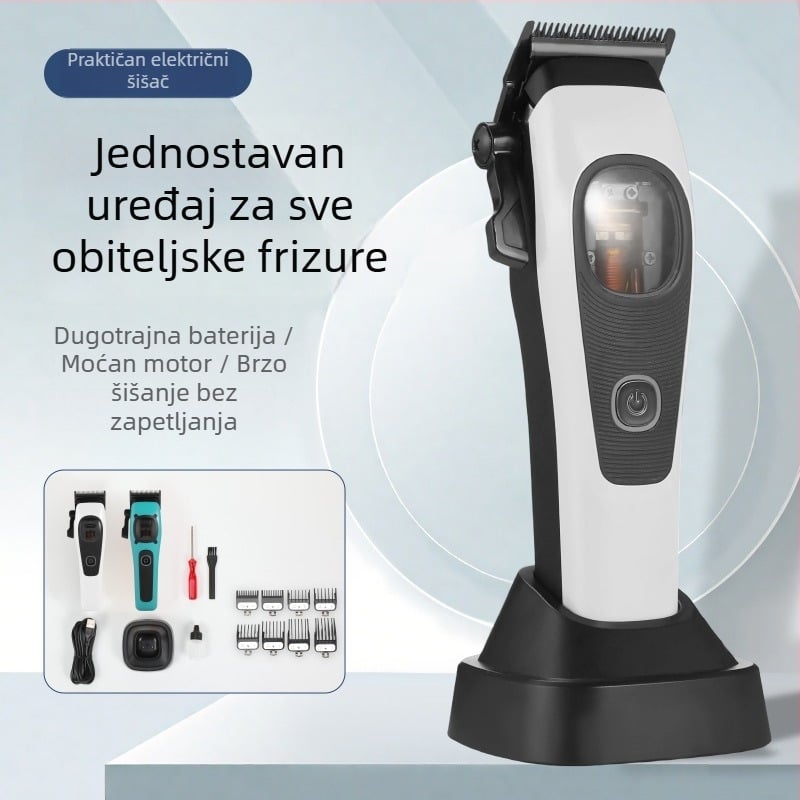 Električni kliper za kosu s DLC oštricom – brushless motor, 7,5 W, punjiv, prijenosni