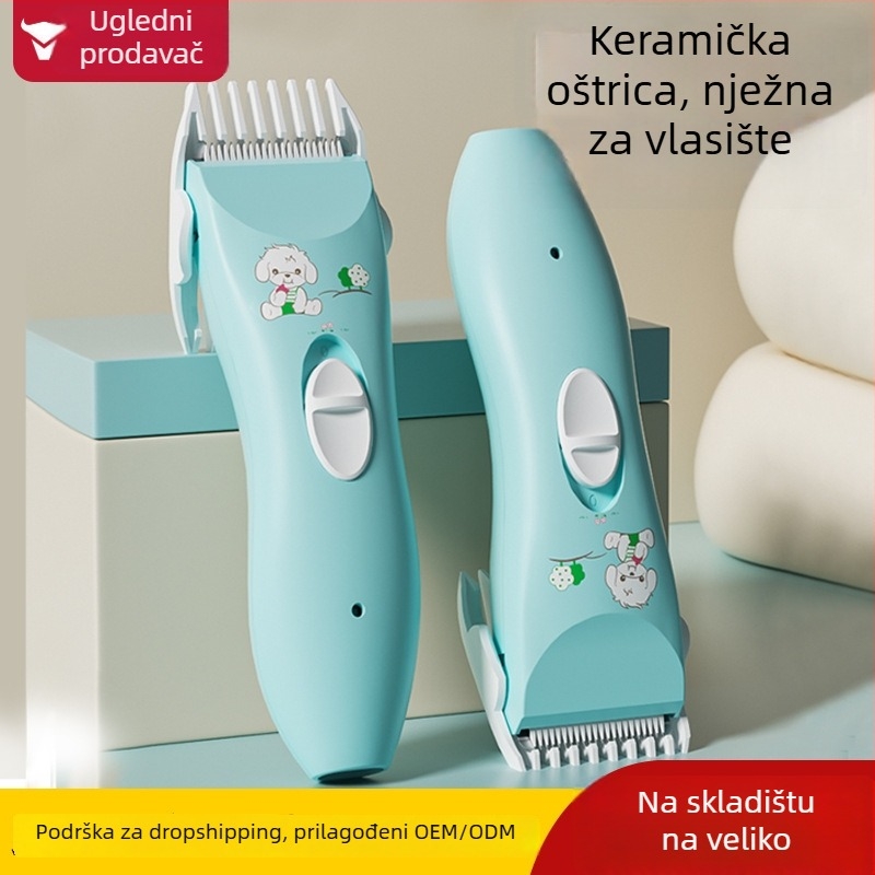 Dječji uređaj za šišanje kose - punjivi, keramička oštrica, periva oštrica, motor bez četkica, niski šum 46-70 dB, za djecu