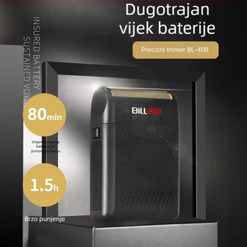 Bill 400 Mini brijač — Punjivi, motor s četkicama, glava za rez od titanijskog legura, baterija 1000–1200mAh, vodootporan