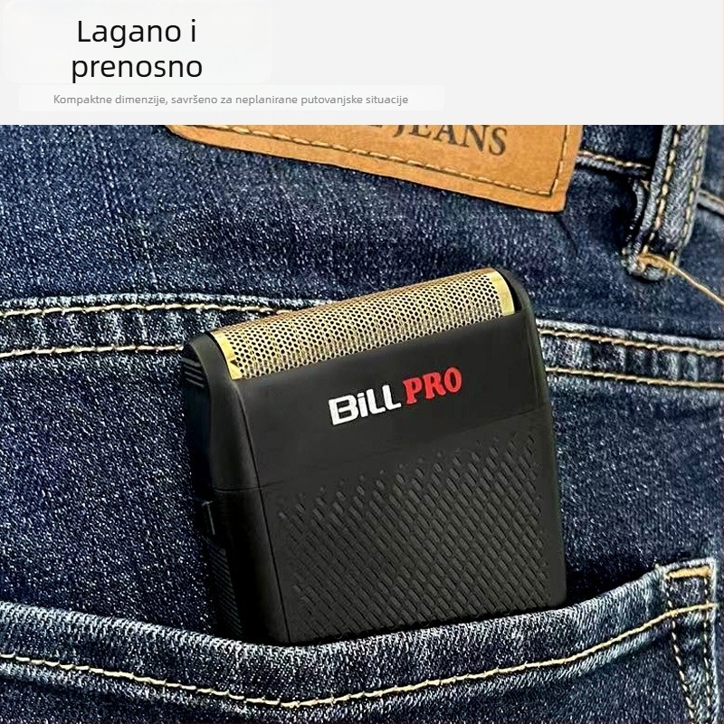 Bill 400 Mini brijač — Punjivi, motor s četkicama, glava za rez od titanijskog legura, baterija 1000–1200mAh, vodootporan