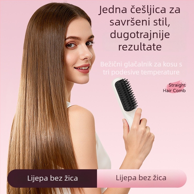 Bežični češalj za kosu – 3-u-1: sušenje, uvijanje i ravnanje; keramno-turmalinska grijačica; promjer vodiča 31 mm; baterija 3600 mAh; 10 razina temperature