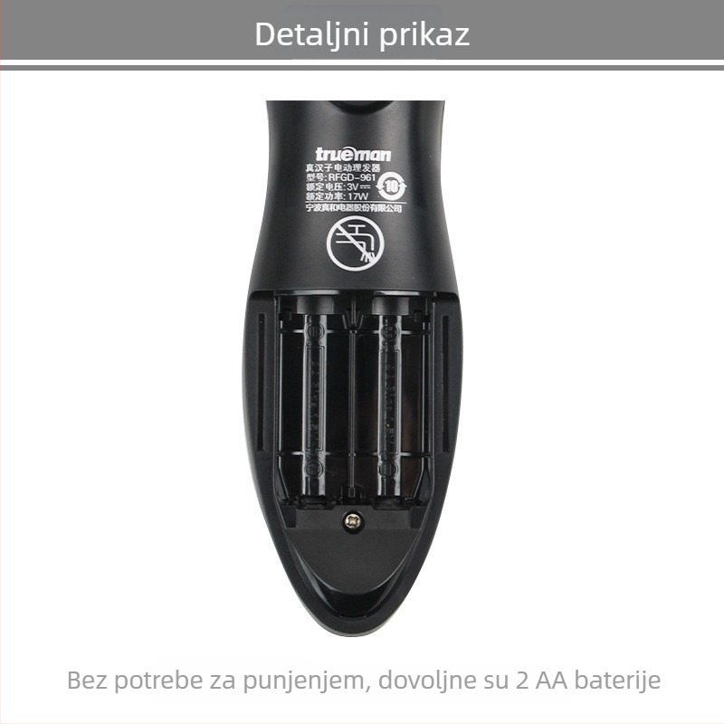 Real Man aparat za šišanje kose, univerzalna primjena, glava od nehrđajućeg čelika, bez pranja