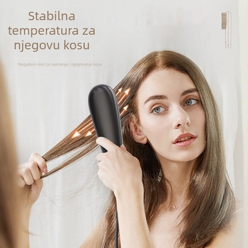 Dvostruka četka za kosu za kovrčanje i ravnanje, bežični Li-ion baterija, keramički premaz grijača, 40W, certifikati KC/CE/UL/FCC/ROHS