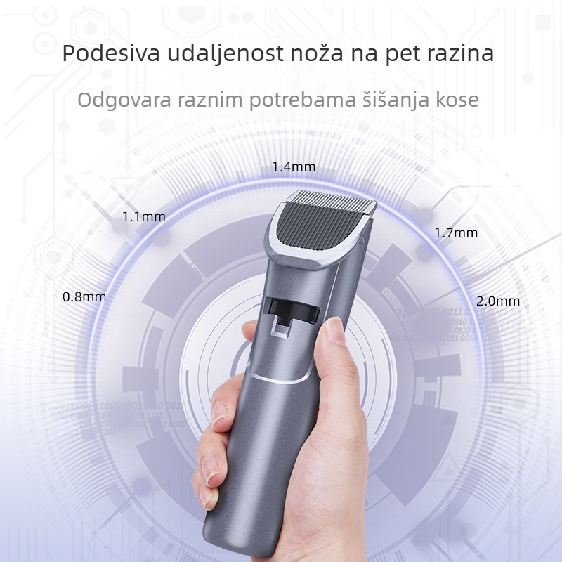 Šišač kose – punjivi, keramička oštrica, vodootporan, trajanje baterije 180 minuta, ugrađena baterija, četkasti motor, težina 220 g