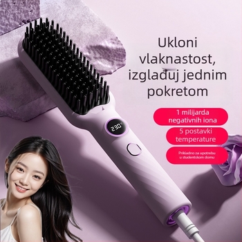 Četkica za izravnavanje kose, 3-u-1: suha/kovrčava/izravnana kosa, turmalin keramijski grijač, promjer toplinskog vodila 31 mm ili više, žično napajanje, 30 W, 10 razina temperature