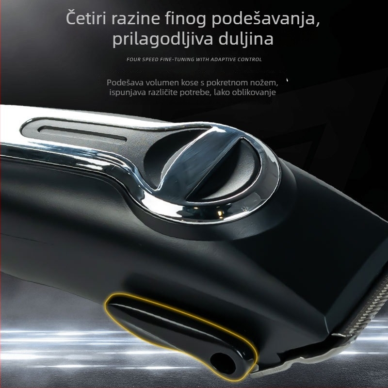 Profesionalni električni aparat za šišanje kose s punjivom baterijom, četkasti motor, oštrica od nehrđajućeg čelika, ugrađena baterija 1200–2000 mAh, radno vrijeme 1–3 h