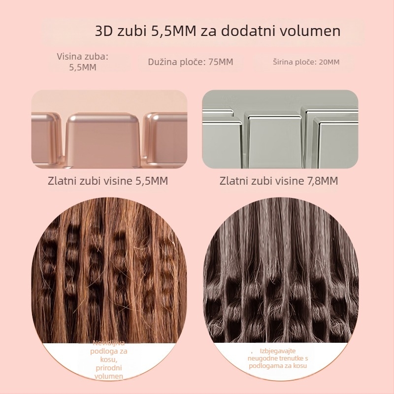 Minhuang mini peglu za kosu s keramičkim premazom, kabelsko napajanje AC, 220V, 25–39W, 10 razina temperature