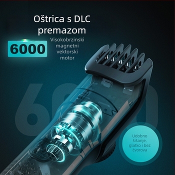 PR-8010 električni uređaj za šišanje za kućnu i frizersku upotrebu, bezčetkasti motor, oštrica od nehrđajućeg čelika, ugrađena baterija 500–800 mAh, vodootporan