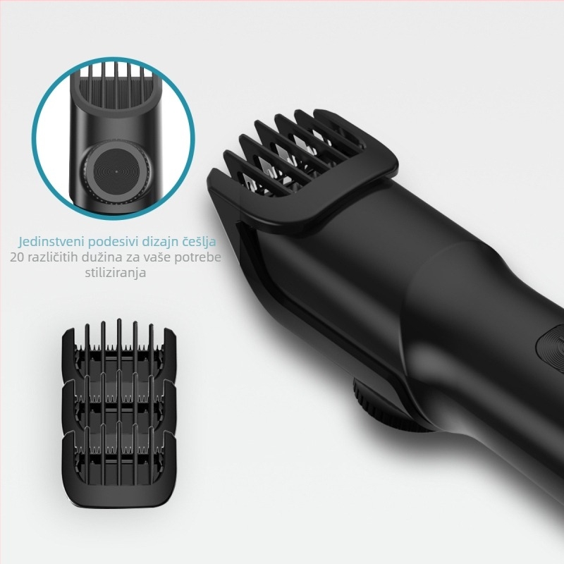 PR-8010 električni uređaj za šišanje za kućnu i frizersku upotrebu, bezčetkasti motor, oštrica od nehrđajućeg čelika, ugrađena baterija 500–800 mAh, vodootporan