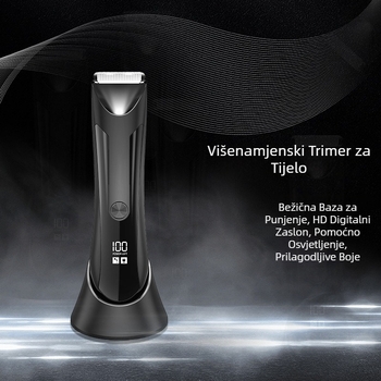Bežični trimer za cijelo tijelo za muškarce, vodootporan i periv, s digitalnim zaslonom i keramičkom glavom