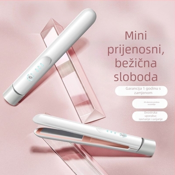 Bežično napajana 3-u-1 ploča za ravnanje i uvijanje kose, kompaktn alat dvostruke upotrebe, ekološki legirani materijal