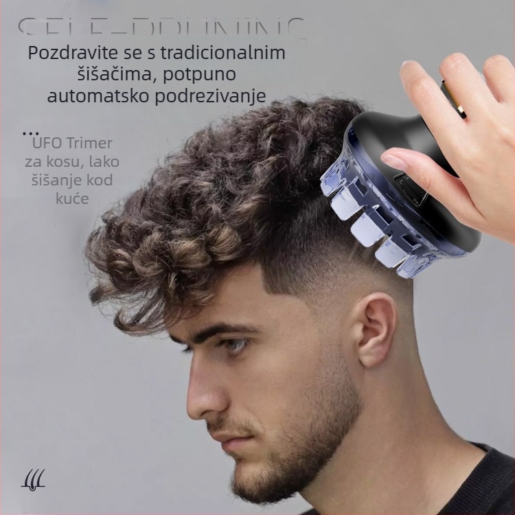 Električni trimer za kosu u obliku UFO-a za kućnu upotrebu, višefunkcijski punjivi trimer s LED digitalnim zaslonom