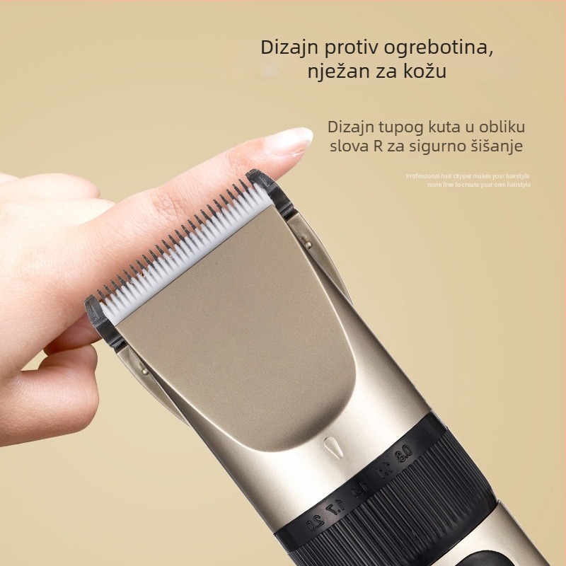 Profesionalni električni šišač s keramičkom oštricom za frizerski salon, punjiv, motor bez četkica