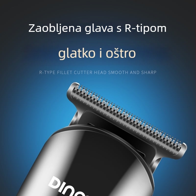 Električni komplet za kosu, bezčetkasti motor, nože od nehrđajućeg čelika, vodootporan i potpuno periv, izmjenjiva baterija 1000–1200 mAh, radno vrijeme 1–3 sata