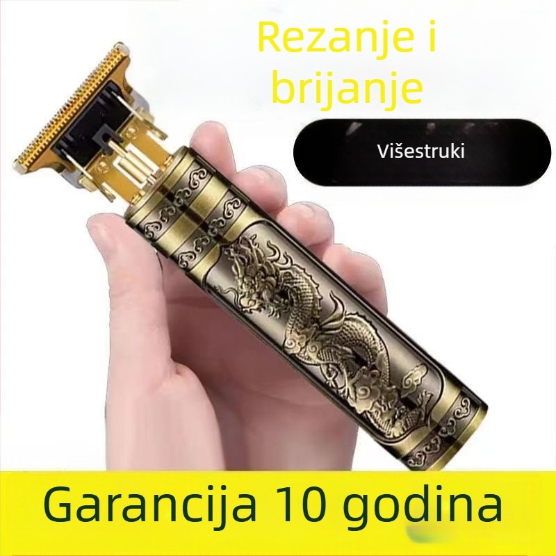 Električni podrezivač za kosu — kućna upotreba, dvostruko napajanje (punjenje/struja), keramički oštrice, ugrađena baterija 300–500 mAh