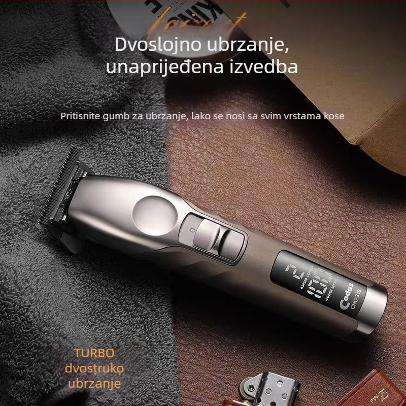 Profesionalni kliper za kućne ljubimce – brushless motor, nehrđajuće čelike oštrice, napajanje adapterom (bez ugrađene baterije), čišćenje četkom