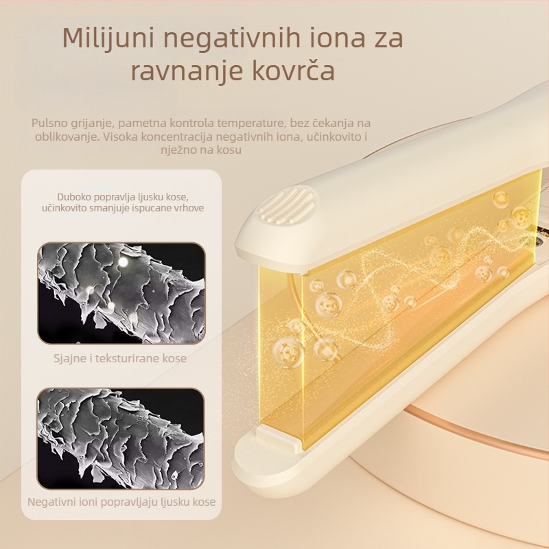 3-u-1 alat za oblikovanje kose s turmalin-keramičkim valjkom, 15 razina kontrole temperature, 220V, <25W