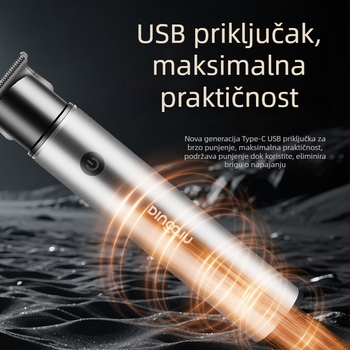 Mašina za kosu DQ-8408 | Punjenje, Nehrđajuće čelične oštrice, Ugrađena baterija 800–1000 mAh, Trajanje 1–3 h