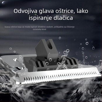 Električni kliper za kosu s ugrađenom baterijom, dvostruko napajanje, motor s četkicama, keramička oštrica, buka 36–45 dB