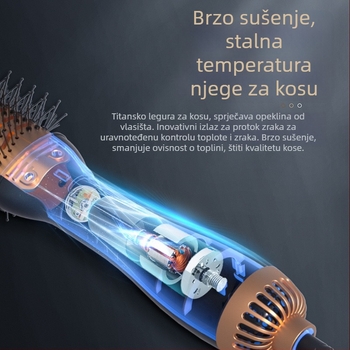 ULELAY 1000W trostruko u jednome – sušilo i češalj za kosu s keramičkim zagrevanjem, tehnologija negativnih iona, 10 razina kontrole temperature, kućište od najlona vlakana