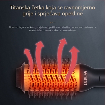 ULELAY 1000W trostruko u jednome – sušilo i češalj za kosu s keramičkim zagrevanjem, tehnologija negativnih iona, 10 razina kontrole temperature, kućište od najlona vlakana