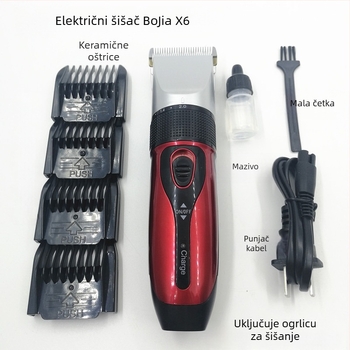Boga električni aparat za šišanje X6 – keramičke oštrice, Snaga: 3, Način napajanja: Punjenje, Nije vodootporan