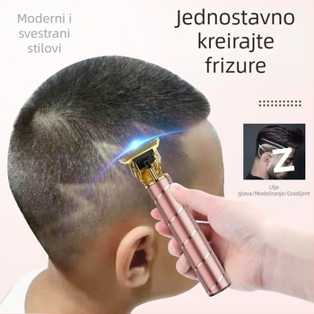 Punjaivi mašina za šišanje kose, motor bez četkica, oštrice od nehrđajućeg čelika, čišćenje četkom