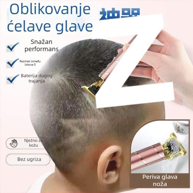 Punjaivi mašina za šišanje kose, motor bez četkica, oštrice od nehrđajućeg čelika, čišćenje četkom