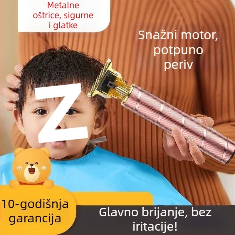 Punjaivi mašina za šišanje kose, motor bez četkica, oštrice od nehrđajućeg čelika, čišćenje četkom