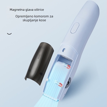 Bežični dječji šišač kose s keramičkom oštricom, tih (<36 dB), vodootporan i za pranje, s usisavanjem zraka za sigurnu njegu kose