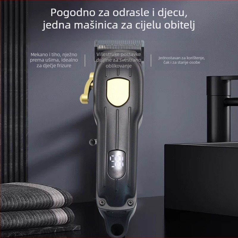 Profesionalni bežični set stroja za šišanje kose, s punjivom baterijom, višestruke brzine