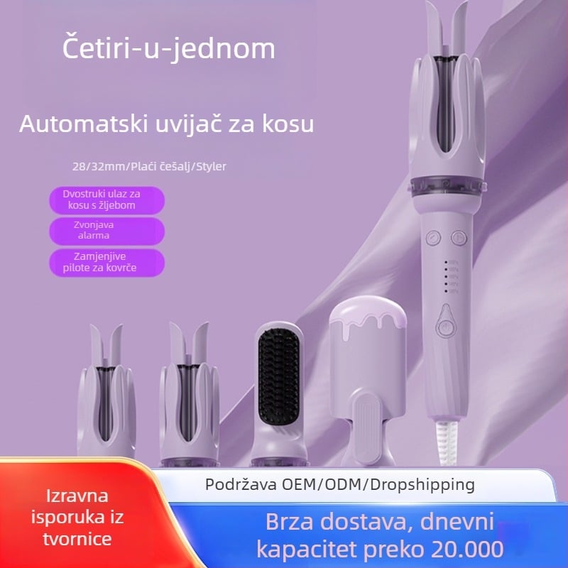 3-u-1 uvijač za velike valove i ispravljanje – žično napajanje, podesiva temperatura, ekološki legirani grijač, za suhu kosu, brzo oblikovanje u 3-5 minuta