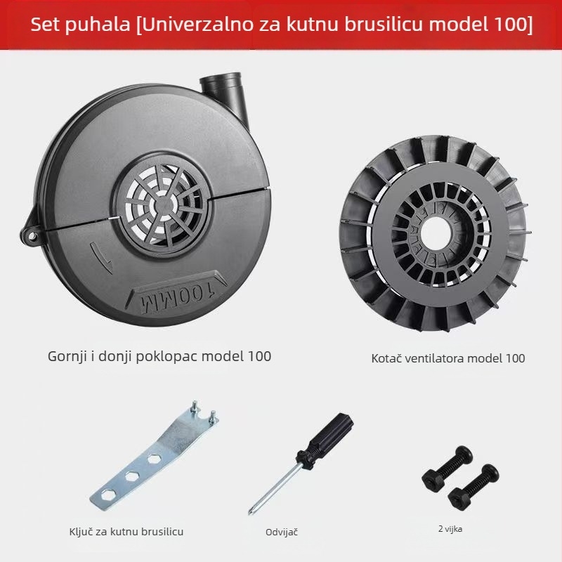 Moćan prenosni puhač prilagođen iz brusilice, pogodan za kampiranje na otvorenom i automobilsku pumpu za zrak.