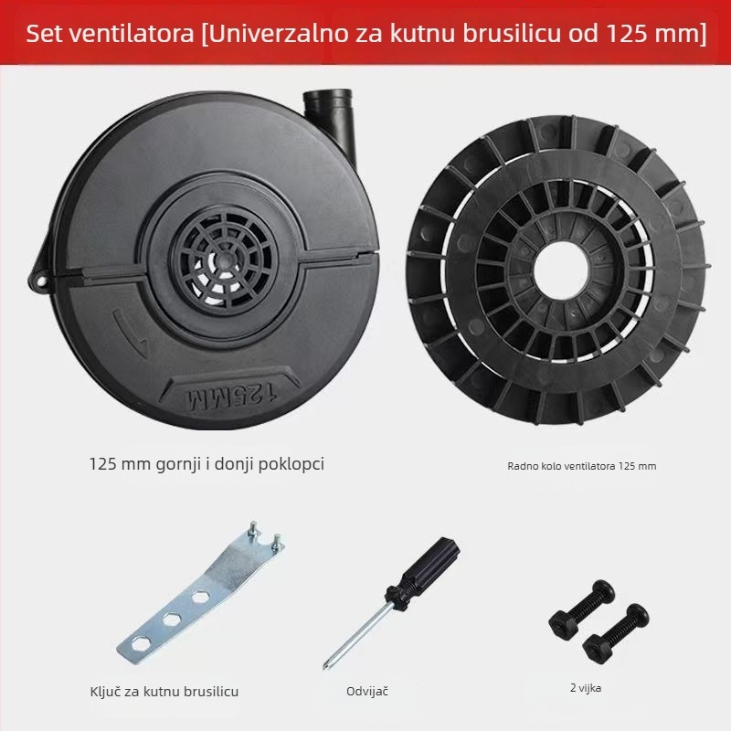 Moćan prenosni puhač prilagođen iz brusilice, pogodan za kampiranje na otvorenom i automobilsku pumpu za zrak.