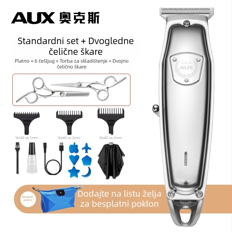 Električni podrezivač za karvanje – AUX-S2, dvostruko napajanje (punjenje/priključak), čelična glava za rezanje, odvojiva i periva glava
