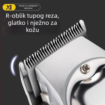 Električni stroj za šišanje kose - potpuno metalno kućište, USB punjenje s LCD zaslonom, motor bez četkica, oštrice od nehrđajućeg čelika, odvojiva i periva glava za rezanje, ugrađena baterija 1000–1200 mAh