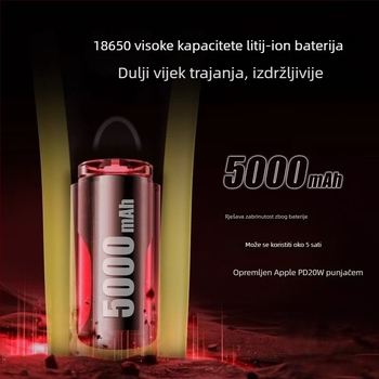 Clipper za kosu s vanjskim rotorom motorom, dvostruko napajanje, nože od nehrđajućeg čelika, ugrađena baterija 4000–6000 mAh, buka 46–70 dB
